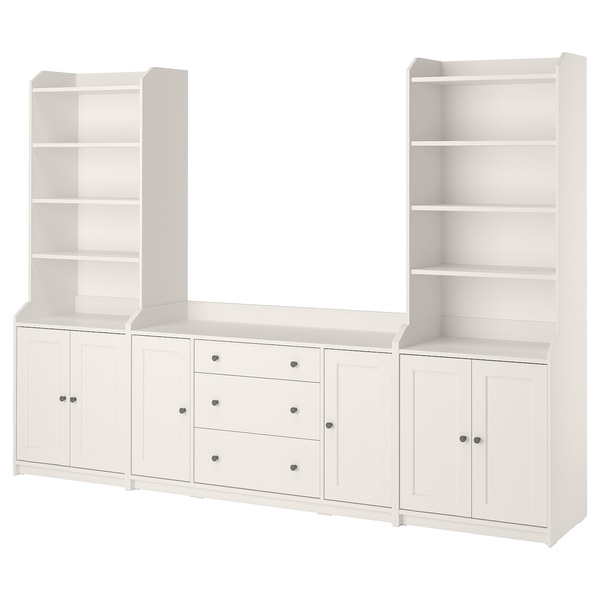 IKEA HAUGA (ИКЕА HAUGA), Книжный шкаф, белый, 279x46x199 см, 393.879.01 39387901 фото