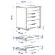 IKEA ALEX (ІKEA АЛЕКС), Комод на коліщатках, сіро-бірюзовий, 67x66 см, 504.834.49 50483449 фото 5