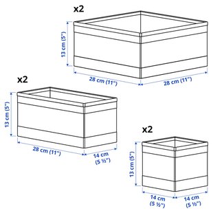 IKEA SKUBB (ІKEA СКУББ), Набір контейнерів, 6 шт., Темно-сірий, 403.999.98 40399998 фото