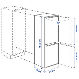 IKEA Холодильник/морозильник, встроенный IKEA 500 RÅKALL, 805.728.68 80572868 фото