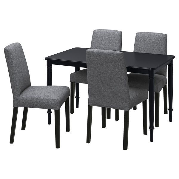 IKEA Стол и 4 стула, черный/Гуннаред средне-серый DANDERYD / BERGMUND, 295.443.03 29544303 фото