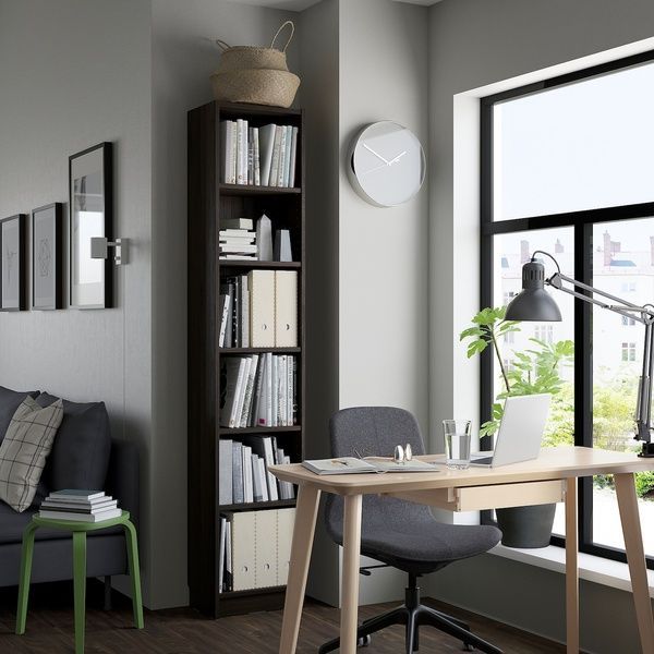 IKEA Книжный шкаф, имитация темно-коричневого цвета. дуб BILLY, 604.927.78 60492778 фото