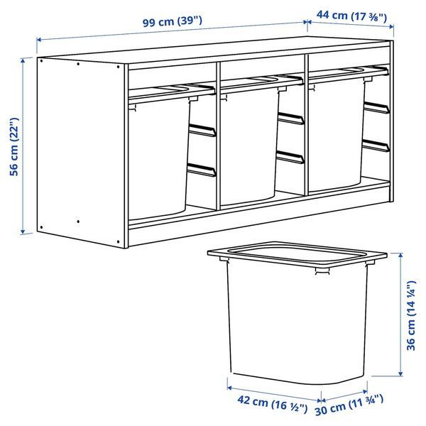 IKEA Стелаж з контейнерами, білий/білий TROFAST, 595.747.32 59574732 фото