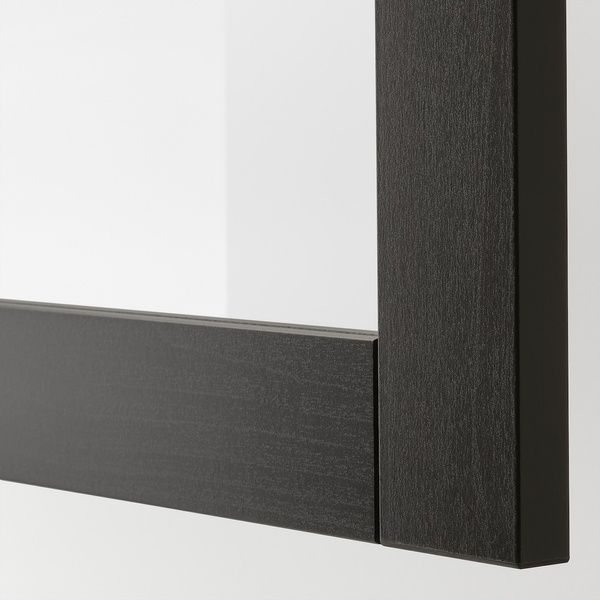 IKEA Комбинация ТВ/стекл дверцы, черно-коричневый/Лаппвикен черно-коричневое прозрачное стекло BEST&Aring;, 193.307.84 19330784 фото
