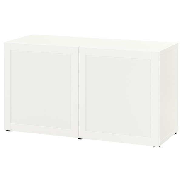 IKEA BESTA (ІKEA БЕСТО), Комбінація з дверцятами, білий, Hanviken білий, 120x42x65 см, 593.245.64 59324564 фото