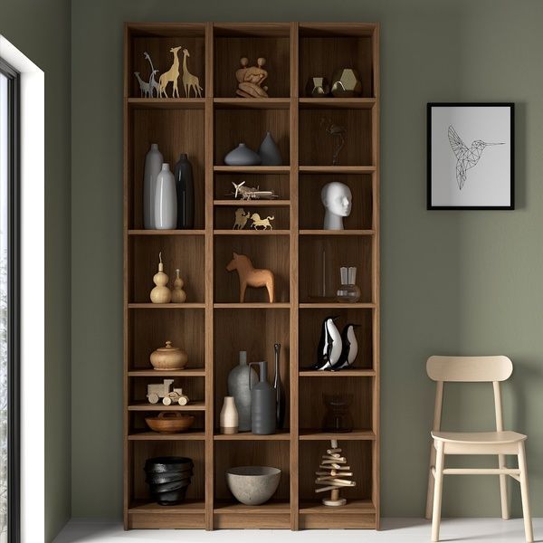 IKEA Комбинация полок с надставками, коричневый орех BILLY, 294.833.90 29483390 фото