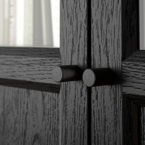 IKEA Книжный шкаф, пара панелей/стеклянных дверей, имитация черного цвета. дуб BILLY / OXBERG, 894.833.25 89483325 фото