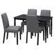 IKEA Стол и 4 стула, черный/Гуннаред средне-серый DANDERYD / BERGMUND, 295.443.03 29544303 фото 2