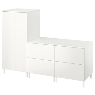 IKEA Шафа, білий білий/з 2 комодами SMÅSTAD / PLATSA, 794.845.99 79484599 фото