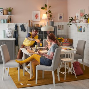 IKEA NORDVIKEN (ІKEA NORDVIKEN), Стіл розкладний, білий, 152/223x95 см, 903.687.15 90368715 фото