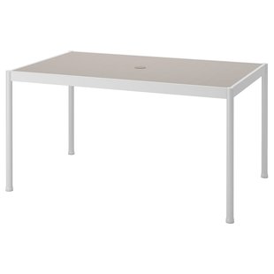 IKEA SEGERON (ІKEA СЕГЕРОН), Стіл садовий, білий/бежевий, 91x147 см, 905.108.13 90510813 фото