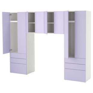 IKEA Книжный шкаф, белый/сиреневый SM&Aring;STAD / PLATSA, 895.555.05 89555505 фото