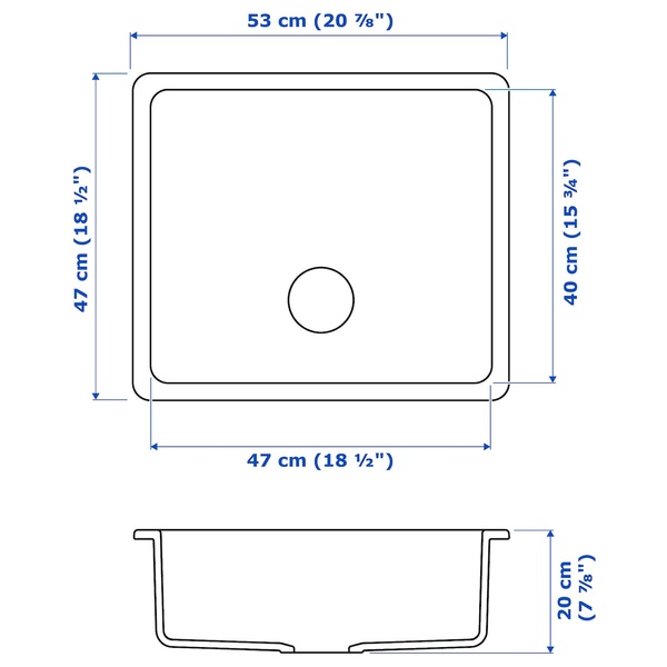 IKEA Мойка HAVSEN (ИКЕА ХАВСЕН), Врезная мойка, белый, 53x47 см, 392.537.13 39253713 фото