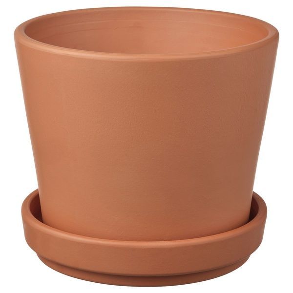 IKEA Квітковий горщик з підставкою, зовнішня теракота BRUNB&Auml;R, 105.108.26 10510826 фото