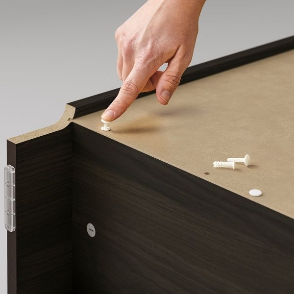 IKEA Книжный шкаф, имитация темно-коричневого цвета. дуб/бесцветное стекло BILLY / OXBERG, 295.818.28 29581828 фото