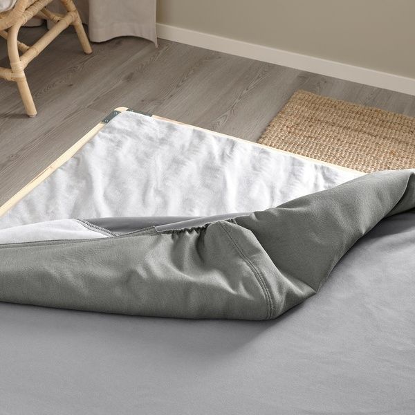 IKEA Ліжко Continental, фірма Valev&aring;g/середня твердість/світло-синій темно-сірий LYNG&Ouml;R, 795.518.76 79551876 фото