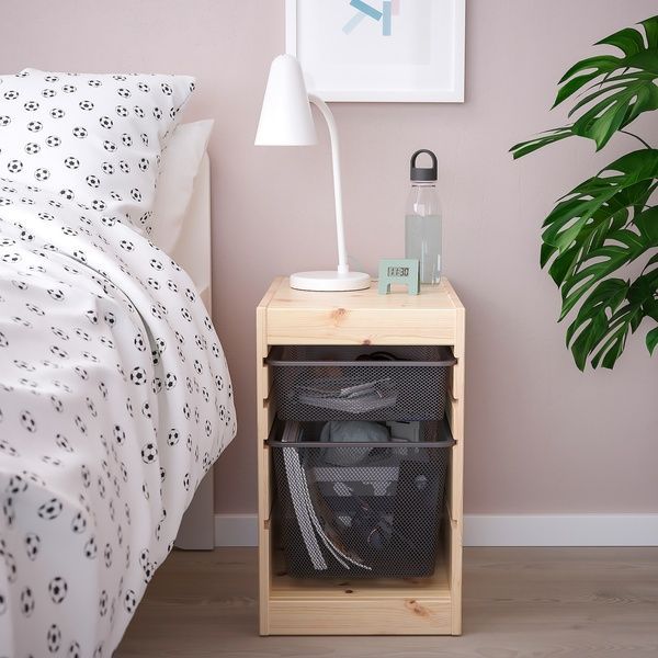 IKEA Полка с контейнерами, сосна светло-белая/темно-серая морилка TROFAST, 495.332.85 49533285 фото