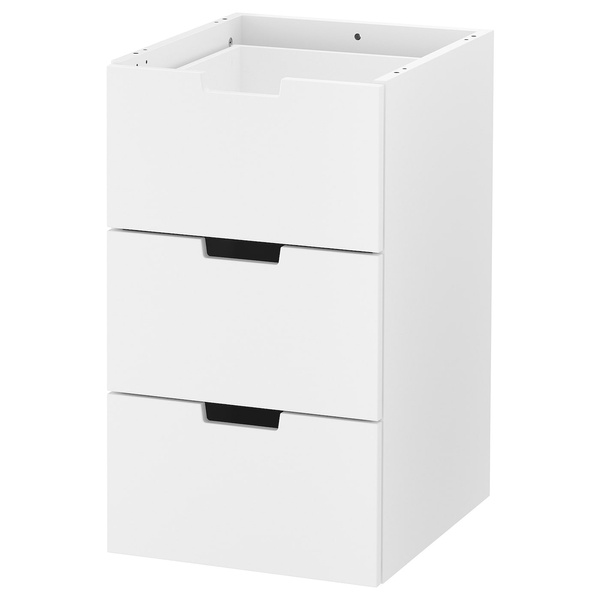 IKEA Комод NORDLI (ИКЕА NORDLI), Комод модульная/3 ящика, белый, 203.834.65 20383465 фото