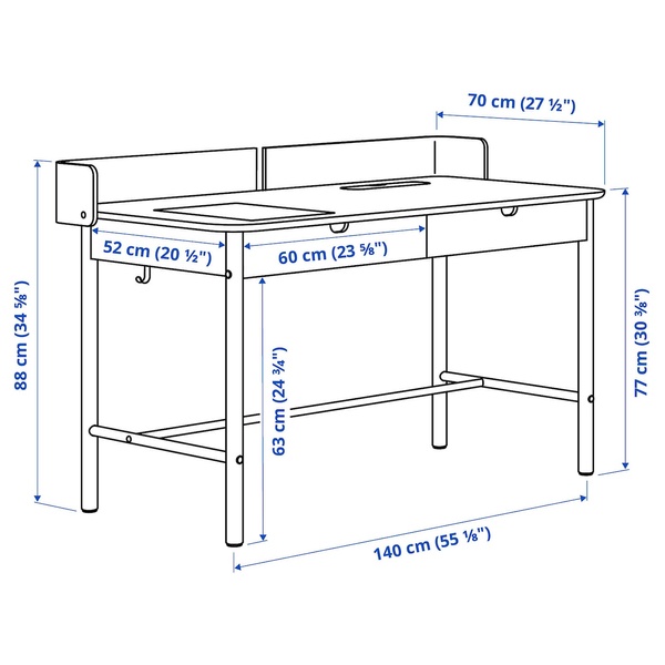 IKEA Письменный стол, антрацит RIDSPÖ, 205.385.80 20538580 фото