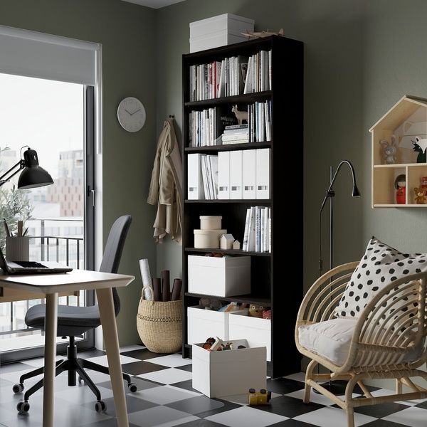 IKEA Книжный шкаф, имитация темно-коричневого цвета. дуб BILLY, 804.927.82 80492782 фото