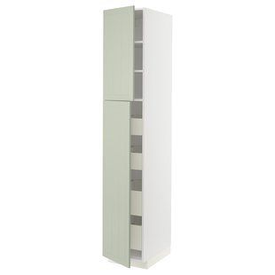 IKEA METOD / MAXIMERA (ИКЕА МЕТОДЫ/МАКСИМЕРА), Шкаф, 2-дверный высокий/4 ящика, белый/Стенсунд светло-зеленый, 40x60x220 см, 094.864.55 09486455 фото