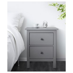 IKEA HEMNES (ИКЕА ХЕМНЭС), Комод, 2 ящика, серая морилка, 54x66 см, 003.924.61 00392461 фото