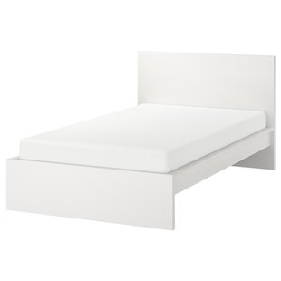 IKEA MALM Каркас ліжка, високий - білий / Lönset 120x200 см, 890.195.86 89019586 фото