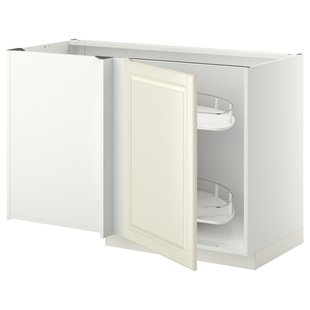 IKEA Кутова підлогова шафа з високою полицею, білий/Bodbyn cream METOD, 394.691.76 39469176 фото