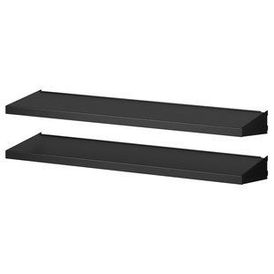 IKEA Полка для настенных релингов, черная BROR, 005.704.15 00570415 фото