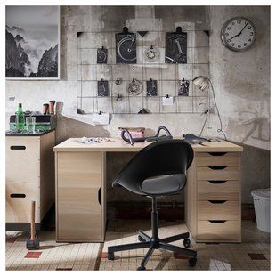 IKEA Письменный стол, белая морилка/имитация. белый дуб LAGKAPTEN / ALEX, 695.216.20 69521620 фото