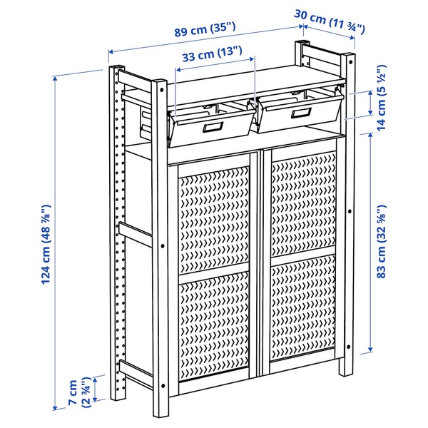 IKEA 1 секція/полиці/шафа сосна/сітка чорна IVAR, 995.081.65 99508165 фото