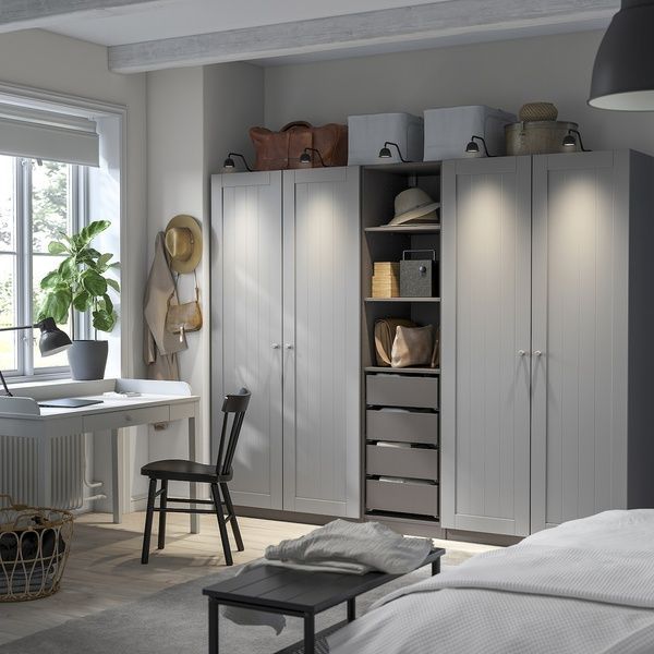 IKEA Гардероб комбінований темно-сірий/сірий PAX / GULLABERG, 895.637.70 89563770 фото
