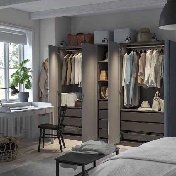 IKEA Гардероб комбінований темно-сірий/сірий PAX / GULLABERG, 895.637.70 89563770 фото