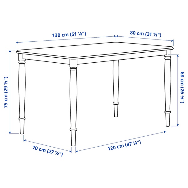 IKEA DANDERYD / INGOLF (ИКЕА ДАНДЕРИД/ИНГОЛЬФ), Стол и 4 стула, белый/белый, 130 x 80 см, 693.925.38 69392538 фото