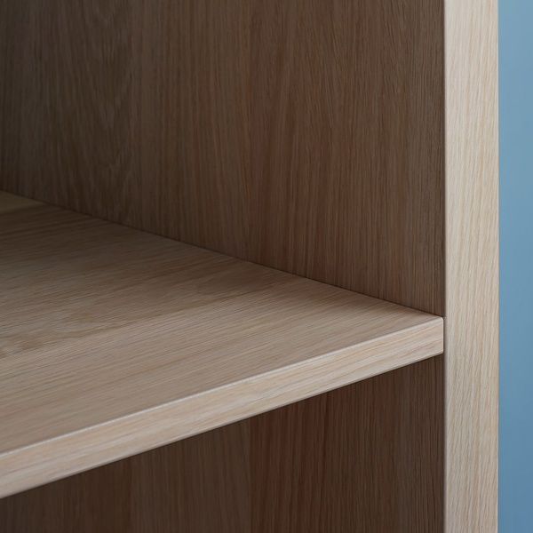 IKEA Книжный шкаф с несущей рамой, дуб мореный белый/черный KALLAX, 594.426.85 59442685 фото