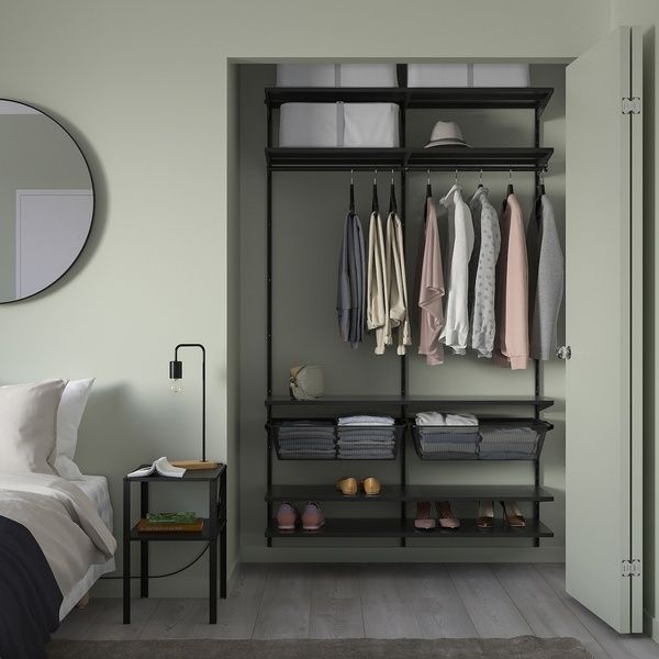 IKEA Гардеробная комбинация, антрацит/металл BOAXEL, 995.644.77 99564477 фото