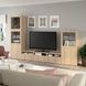 IKEA BESTA (ИКЕА БЕСТО), Сочетание на ТВ/стеклянных дверей, дуб bejcowany белый, Lappviken дуб bejcowany бело питомник бесцветные, 300x42x193 см, 393.308.01 39330801 фото 1