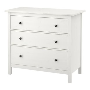 IKEA Комод, 3 ящика, белая морилка HEMNES, 804.247.45 80424745 фото