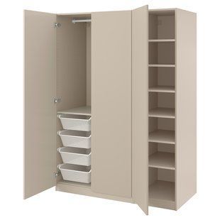 IKEA Гардероб комбінований, сіро-бежевий/сіро-бежевий PAX / FORSAND, 295.622.12 29562212 фото