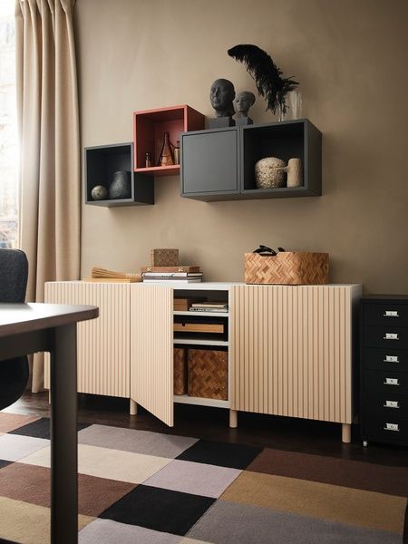 IKEA Комбинация навесного шкафа, темно-серый EKET, 895.811.61 89581161 фото