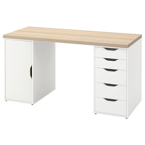 IKEA Письмовий стіл, біла морилка/імітація. білий дуб LAGKAPTEN / ALEX, 795.216.48 79521648 фото