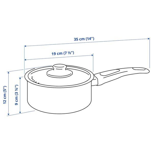 IKEA Каструля з кришкою, антипригарне покриття, чорна HEMLAGAD, 205.809.13 20580913 фото