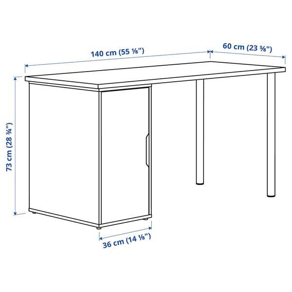 IKEA Письмовий стіл, біла морилка/імітація. білий дуб LAGKAPTEN / ALEX, 595.216.11 59521611 фото