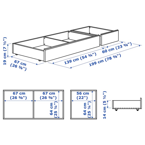 IKEA Контейнер для білизни, 2 шт SONGESAND, 303.725.36 30372536 фото