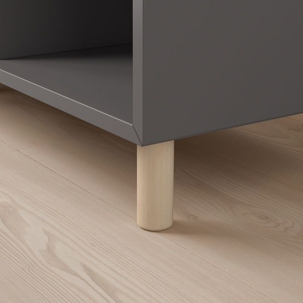 IKEA Комбінація шафа на ніжках темно-сіра/дерево EKET, 193.861.01 19386101 фото
