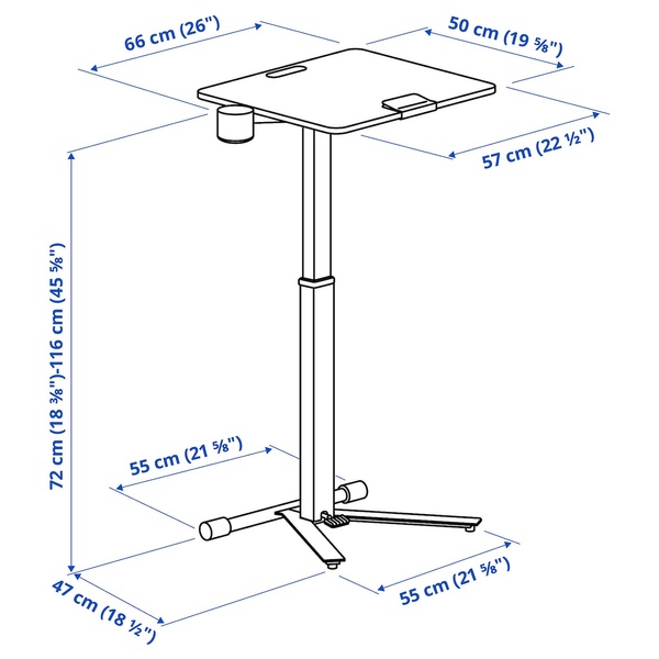 IKEA Столик для ноутбука з колесами, зелений MITTZON, 704.981.95 70498195 фото