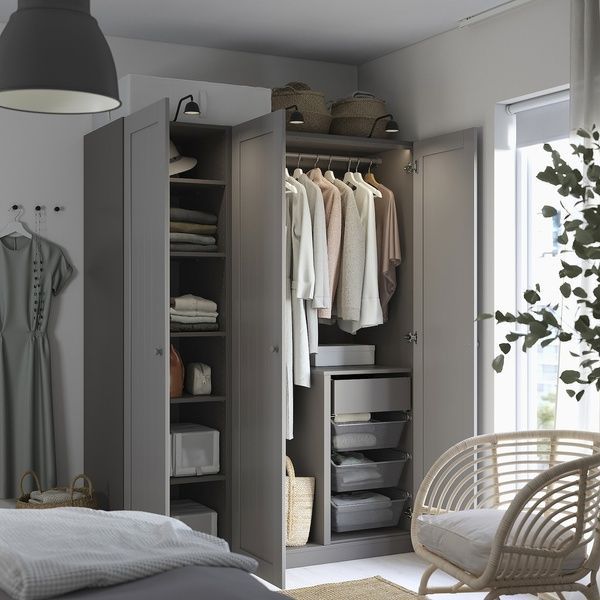 IKEA Гардероб комбінований, темно-сірий/сірий PAX / GULLABERG, 895.630.77 89563077 фото