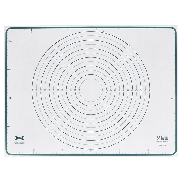 IKEA BAKTRADITION (ІKEA БАКТРАДИЦИЯ), Силіконовий килимок, білий/бірюзовий, 61 x 46 см, 604.801.67 60480167 фото