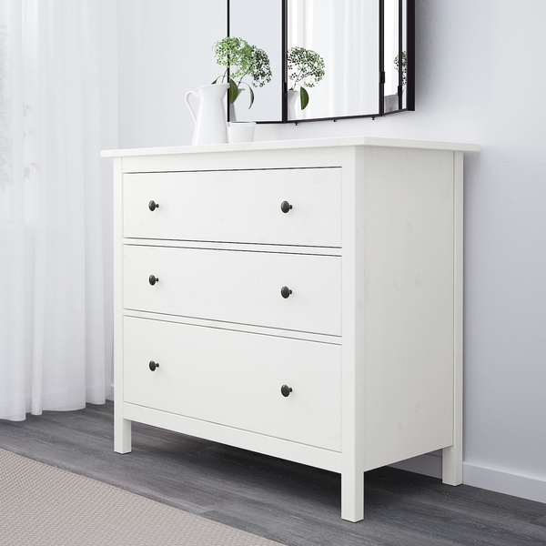 IKEA Комод, 3 ящика, белая морилка HEMNES, 804.247.45 80424745 фото