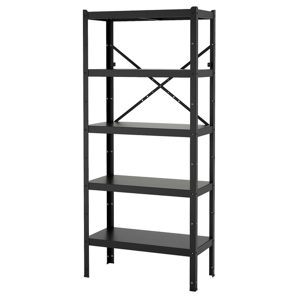 IKEA BROR (ИКЕА BROR), Книжный шкаф, черный, 85x40x190 см, 094.717.41 09471741 фото